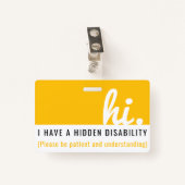 私は隠された障害の医療id pvcバッジを持っている バッジ (正面クリップ)