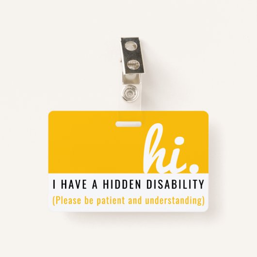 私は隠された障害の医療id pvcバッジを持っている バッジ (正面クリップ)