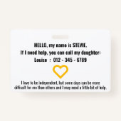 私は隠された障害の医療id pvcバッジを持っている バッジ (裏面)