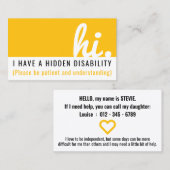 私は隠された障害認識度カードを持っている 名刺 (正面/裏面)