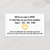 私は隠された障害認識度カードを持っている 名刺 (裏面)