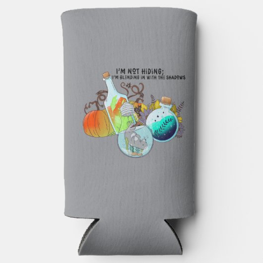 私は隠れてはいないし、私は混じり合っていおもしろいる スリム缶クーラー (正面)