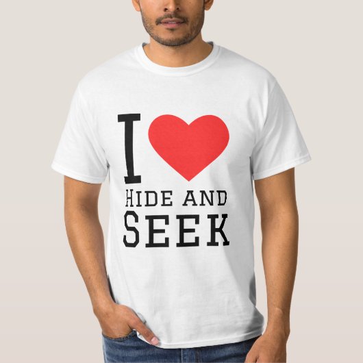 私は隠れて探すのが大好きだ Tシャツ (正面)