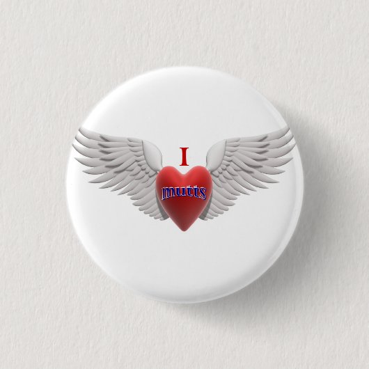 私は雑種犬ボタンを愛します 缶バッジ (正面)