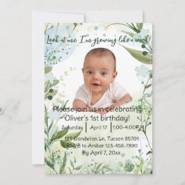 私は雑草のように育っている、最初の誕生日の男の子。 招待状