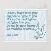 私は離れあなたと平和を、私は与えあなたに平和を。 ポストカード (正面)