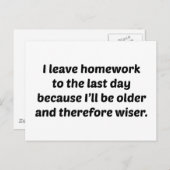 私は離れ最後の日まで宿題をする ポストカード (正面/裏面)