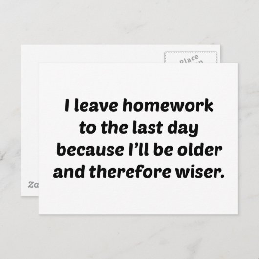 私は離れ最後の日まで宿題をする ポストカード (正面/裏面)