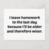 私は離れ最後の日まで宿題をする ポストカード (正面)