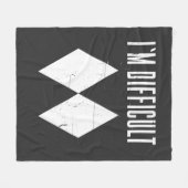 私は難しいスキダブルダイヤモンドウィンタースポーツだ フリースブランケット (正面(横))