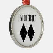 私は難しいスキーのダブルブラックダイヤモンドノベルティ メタルオーナメント (右)