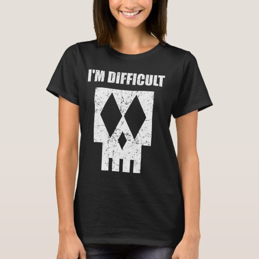 私は難しいスキーサインだ。おもしろいスカルテーマI'm Diff Tシャツ (正面)