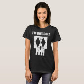 私は難しいスキーサインだ。おもしろいスカルテーマI'm Diff Tシャツ (正面フル)