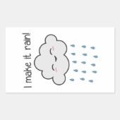 私は雨を可愛い嵐の雲にする 長方形シール (正面)