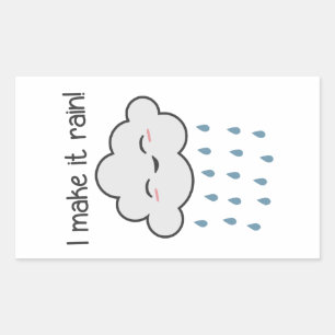 私は雨を可愛い嵐の雲にする 長方形シール