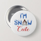私は雪かわいい丸いボタン、大きい、3インチ 缶バッジ (正面&裏面)