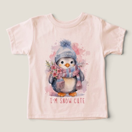 私は雪かわいい水の色ウィンターホリデーペンギン (デザイン正面)