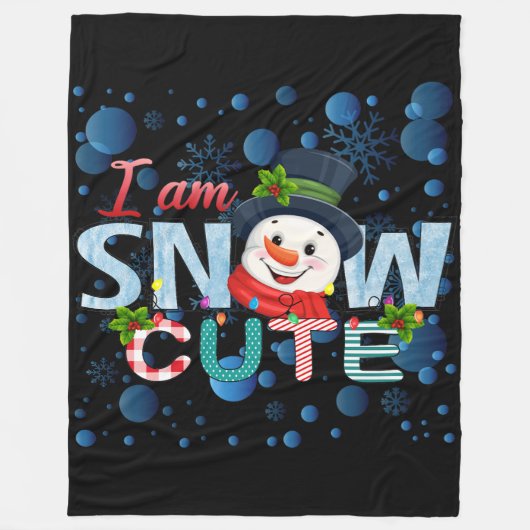 私は雪が可愛い フリースブランケット (正面)