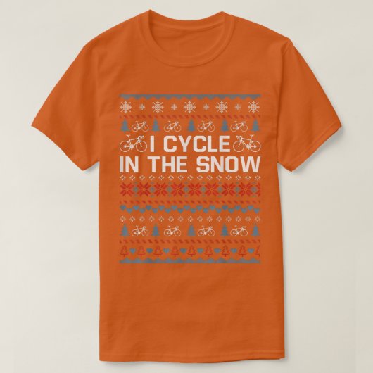 私は雪のクリスマスセーターの贈り物を二つのためにサイクル Tシャツ (デザイン正面)