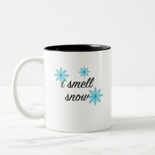 私は雪のスノーフレークのコーヒーマグの香り ツートーンマグカップ