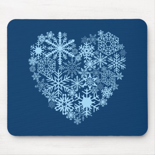 私は雪のマウスパッドを愛します マウスパッド (正面)