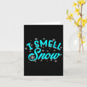 私は雪の冬のスキーのスノーボードのにおい カード (黄色い花)