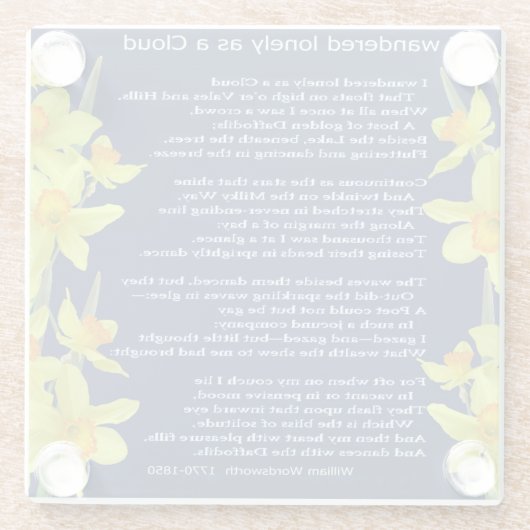 私は雲として孤独さまよいました ガラスコースター (裏面)