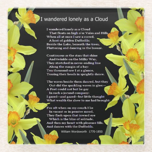 私は雲として孤独さまよいました ガラスコースター (正面)