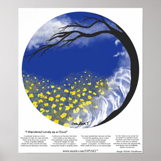 私は雲のマンダラプリントとして孤独さまよい ポスター (正面)