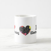 私は電子振動を愛します コーヒーマグカップ (中央)