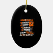 私は電気技師で一日中真っすぐな喧騒だ セラミックオーナメント (正面)