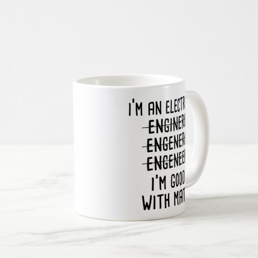 私は電気技師で数学が得意だ コーヒーマグカップ (正面右)