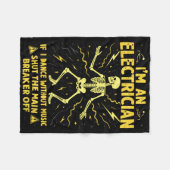 私は電気技師もしで、音楽を聞かずに踊る フリースブランケット (正面(横))