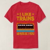 私は電車が好きで、3人が好きかもしれない Tシャツ (デザイン正面)