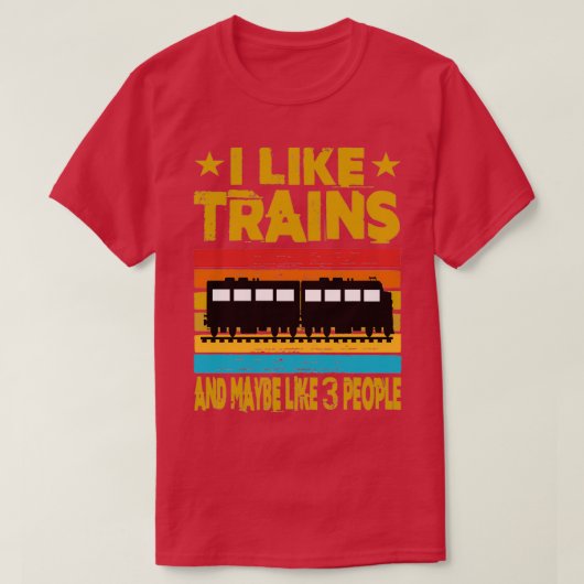 私は電車が好きで、3人が好きかもしれない Tシャツ (デザイン正面)