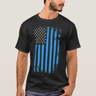 私は青いアメリカの警察の旗を支持する Tシャツ
