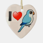 私は青いクエーカー教徒を愛します セラミックオーナメント (右)