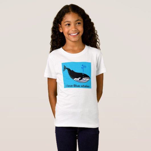 私は青いクジラを愛する – 海洋野生生物 – 海青 Tシャツ (正面フル)