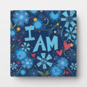 私は青いハート感動的フローラかわいらし フォトプラーク (正面)
