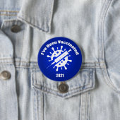 私は青いワクチンを受けた 缶バッジ (インサイチュ)