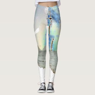 私は青い女性で採取することを愛します レギンス