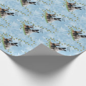 私は青い水晶の私のオーストラリアの牛犬を愛します ラッピングペーパー (角)