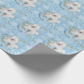 私は青い水晶の私のBichon Friseを愛します ラッピングペーパー (角)