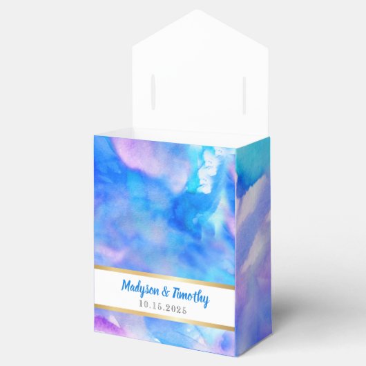 私は青い水色のギフト結婚お願いボックス フェイバーボックス (オープン)