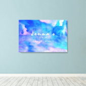 私は青い水色のバルミツワーサインインボード キャンバスプリント (インサイチュ (ウッドフロア))