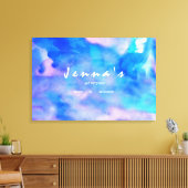 私は青い水色のバルミツワーサインインボード キャンバスプリント (インサイチュ (リビング))