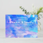 私は青い水色の結婚式招待状 招待状 (スタンド正面)
