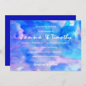 私は青い水色の結婚式招待状 招待状 (正面/裏面)