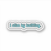 私は青い編み物の神経多様性に苦しむ シール (正面)