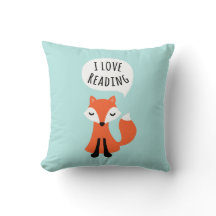 私は青い背景読に可愛い漫画のキツネが大好き